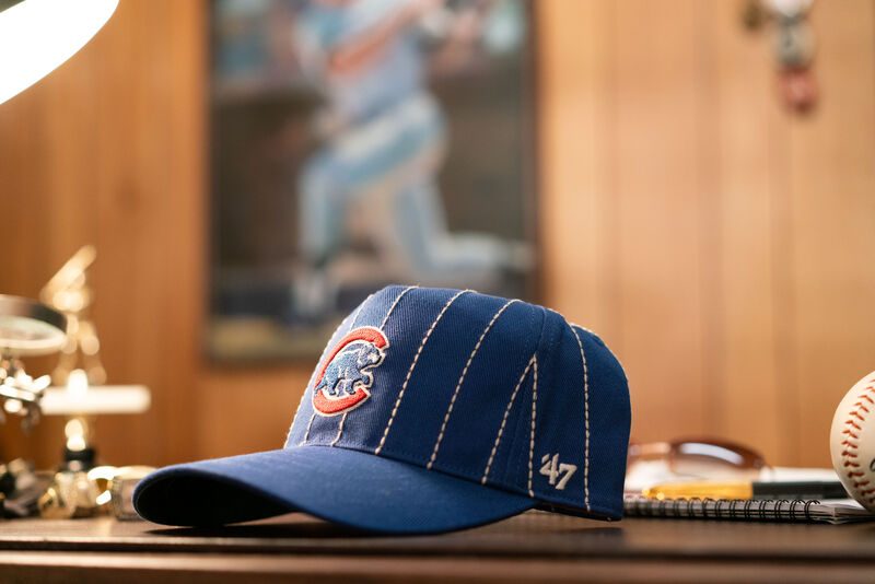 Chicago Cubs Rawlings '47 Brand Pinstripe Hitch Hat